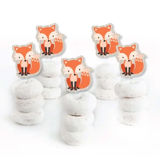 Big Dot of Happiness Fox - Dessert Cupcake Toppers - Baby Shower or Birthday Party Clear Treat Picks - Set of 24 {3}