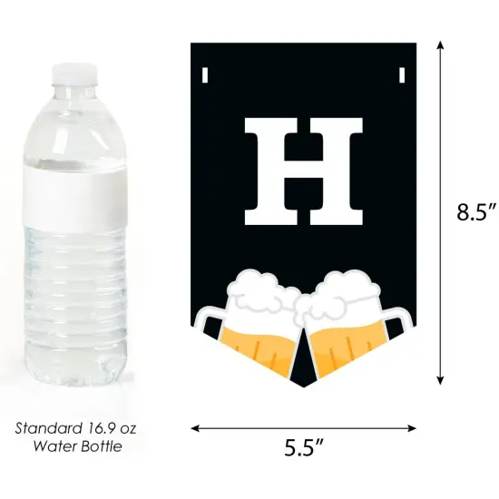 Big Dot of Happiness Cheers and Beers Happy Birthday - Birthday Party Bunting Banner - Birthday Party Decorations - Happy Birthday {4}