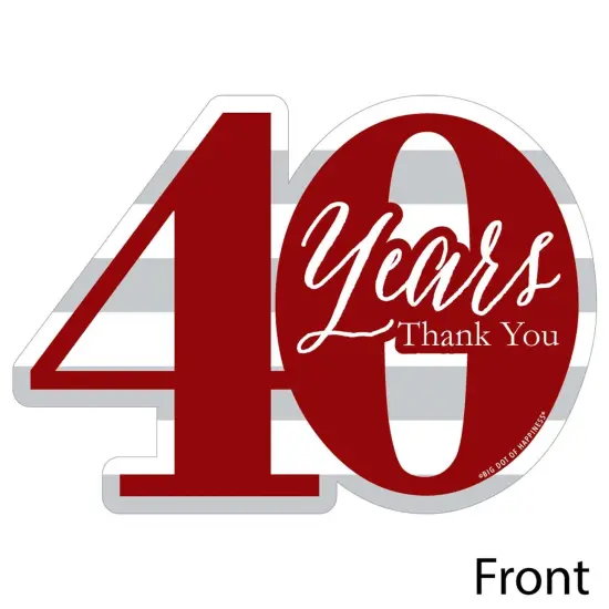 Big Dot of Happiness We Still Do - 40th Wedding Anniversary - Shaped Thank You Cards - Anniversary Party Thank You Cards with Envelopes - Set of 12 {4}