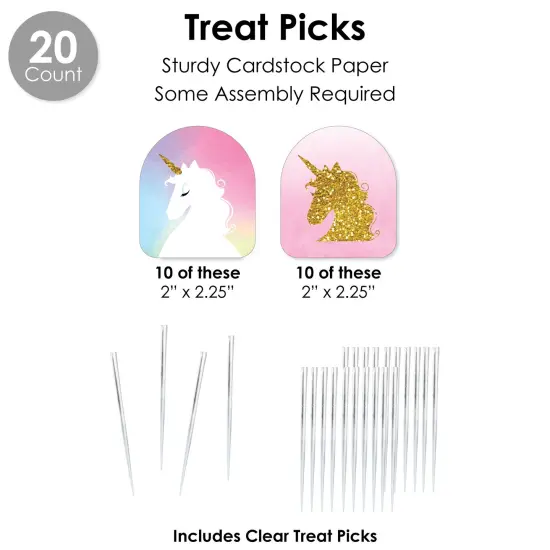 Big Dot of Happiness Rainbow Unicorn - Magical Unicorn Baby Shower or Birthday Party Favors and Cupcake Kit - Fabulous Favor Party Pack - 100 Pieces {7}