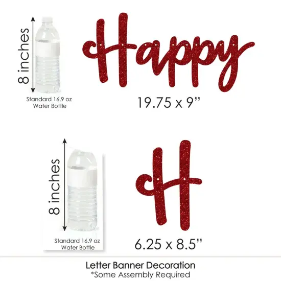 Big Dot of Happiness We Still Do - 40th Wedding Anniversary - Party Letter Banner Decoration - 36 Banner Cutouts and Happy Anniversary Banner Letters {7}