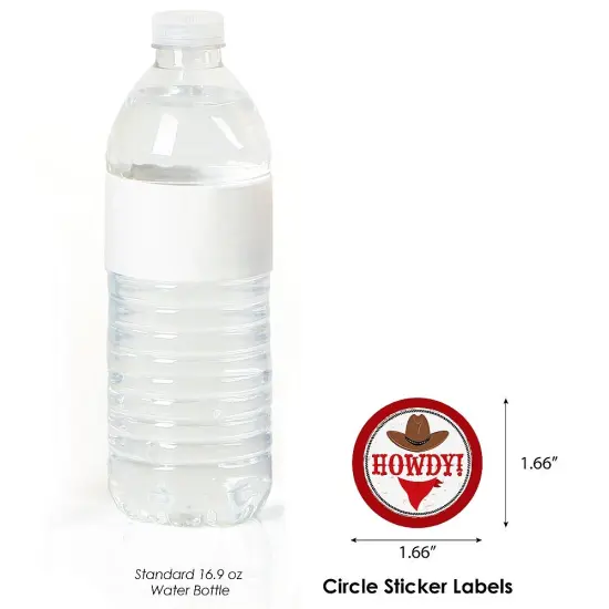 Big Dot of Happiness Western Hoedown - Wild West Cowboy Party Circle Sticker Labels - 24 Count {4}