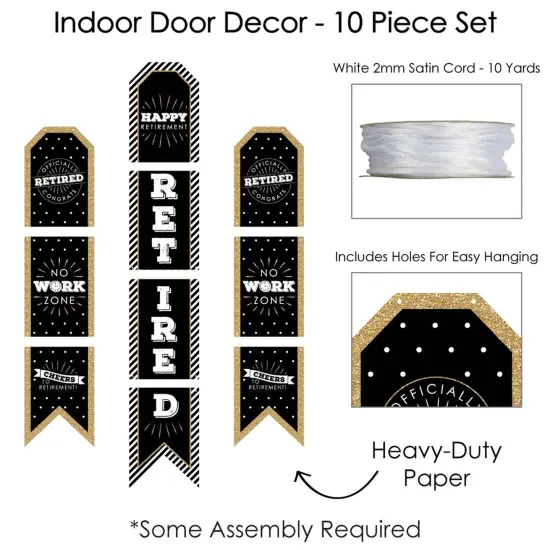 Big Dot of Happiness Happy Retirement - Hanging Vertical Paper Door Banners - Retirement Party Wall Decoration Kit - Indoor Door Decor {6}
