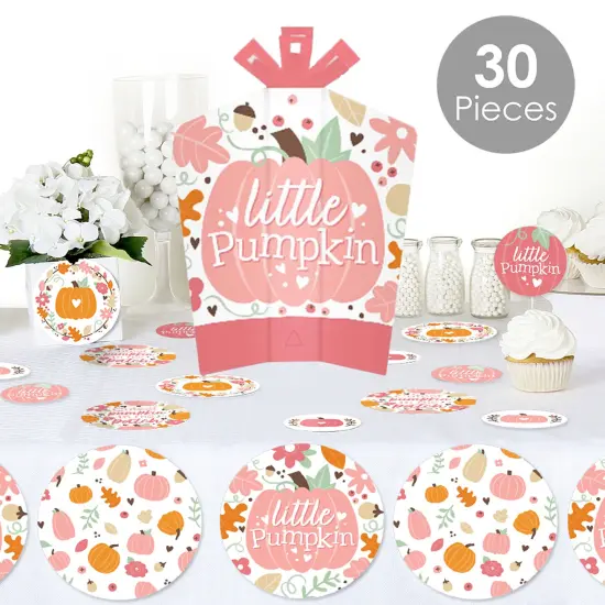 Big Dot of Happiness Girl Little Pumpkin - Fall Birthday Party or Baby Shower Decor and Confetti - Terrific Table Centerpiece Kit - Set of 30 {3}