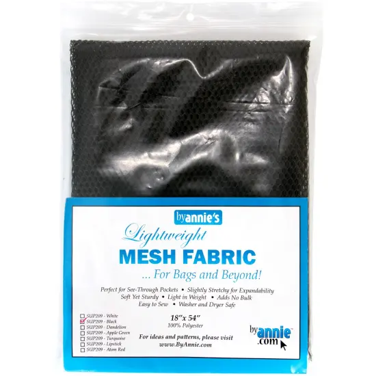 ByAnnie's Lightweight Mesh Fabric 18"X54" 100% Polyester-Black {1}