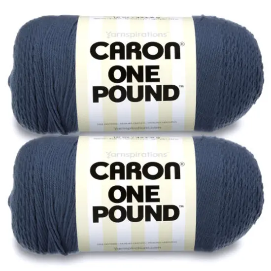Caron One Pound Cape Cod Blue Yarn - 2 Pack of 454g/16oz - Acrylic - 4 Medium (Worsted) - 812 Yards - Knitting/Crochet {1}