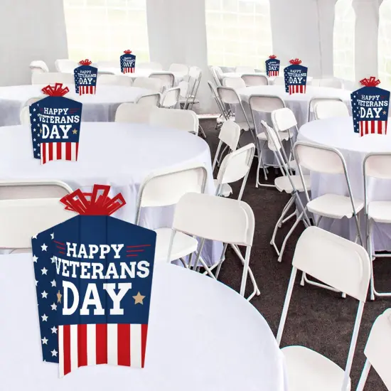 Big Dot of Happiness Happy Veterans Day - Table Decorations - Patriotic Fold and Flare Centerpieces - 10 Count {6}