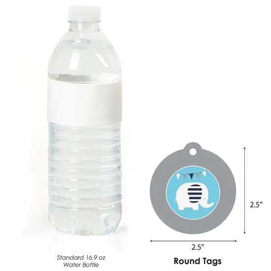 Big Dot of Happiness Blue Elephant - Boy Baby Shower or Birthday Party Favor Gift Tags (Set of 20) {4}