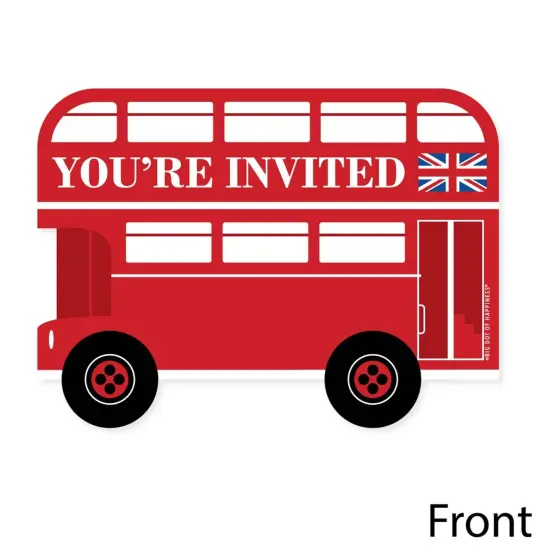 Big Dot of Happiness Cheerio, London - Shaped Fill-In Invitations - British UK Party Invitation Cards with Envelopes - Set of 12 {4}