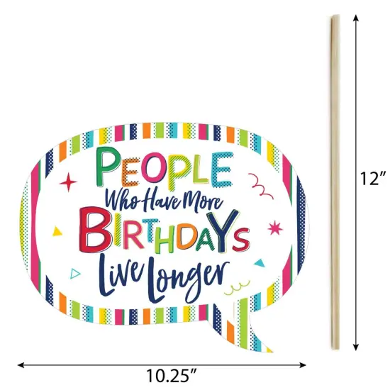 Big Dot of Happiness Funny 60th Birthday - Cheerful Happy Birthday - Colorful Sixtieth Birthday Party Photo Booth Props Kit - 10 Piece {6}