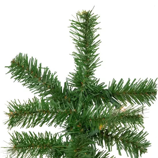 Northlight 9' x 10" Pre-Lit Dorchester Pine Artificial Christmas Garland, Clear Lights Green {4}