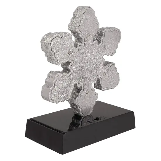 Northlight LED Lighted Glittered Snowflake Christmas Stocking Holder - 7" - Silver Finish {5}