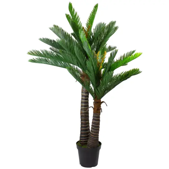 Northlight 5' Potted Two Tone Green Cycas Artificial Floor Plant {4}