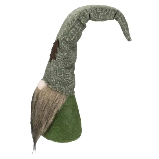 Northlight Forest Tree Chevron Hat Gnome Head Christmas Decoration - 21" - Green and Brown {6}