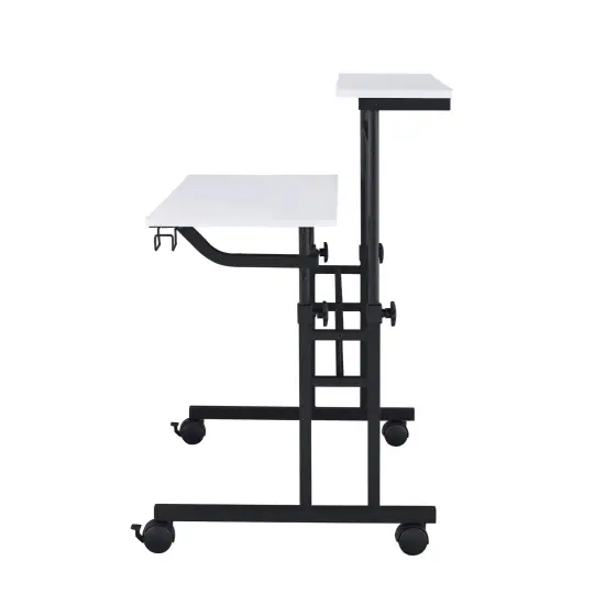 Techni Office Solutions 40" White and Black Durable Rectangular Writing Desk {5}