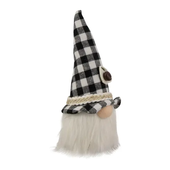 Northlight 8.25" Black and White Buffalo Plaid Coffee Gnome {5}