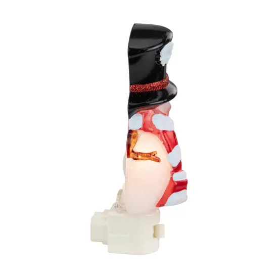 Northlight Peeking Snowman in Black Top Hat and Scarf Christmas Night Light - 6.5" White {4}