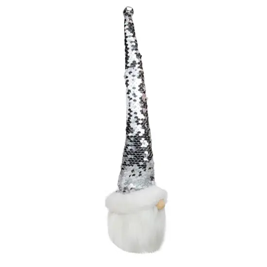 Northlight 13" Silver Sequin Santa With a Pointed Winter Hat Christmas Decor {5}