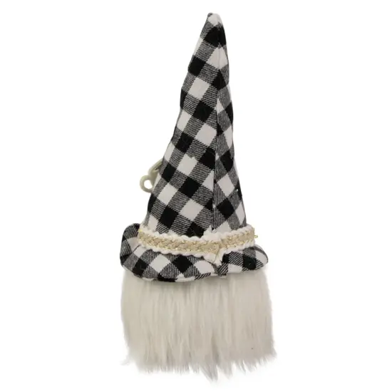 Northlight 8.25" Black and White Buffalo Plaid Coffee Gnome {6}