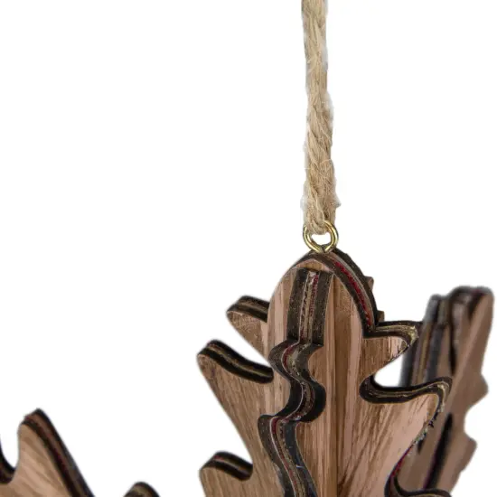 Northlight 3-D Faux Wood and Plaid Snowflake Christmas Ornament - 7" Brown {6}