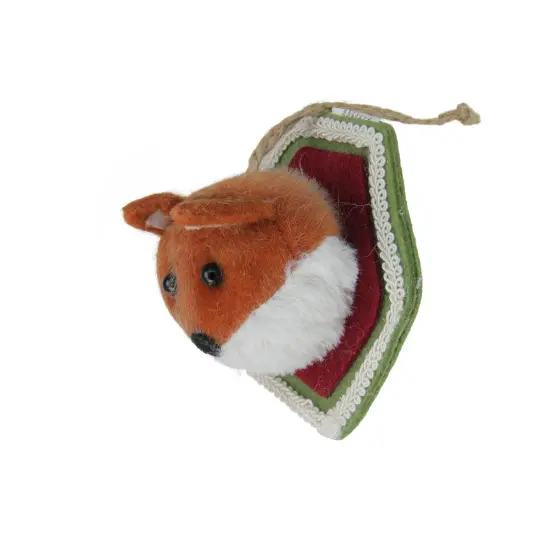 Northlight 4.75" Brown and Cream Stuffed Fox Head Plaque Christmas Ornament {4}