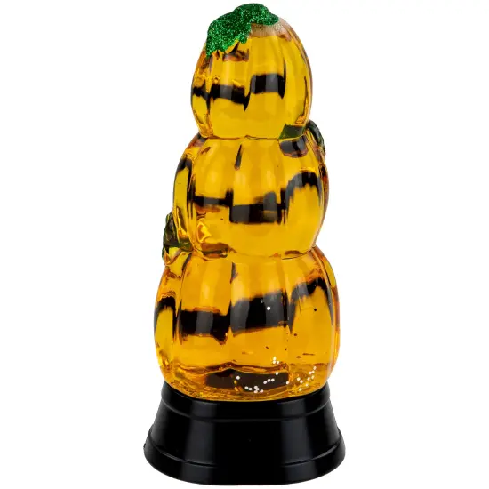 Northlight LED Lighted Stacked Jack O' Lanterns Halloween Snow Globe - 6.5" Orange {6}