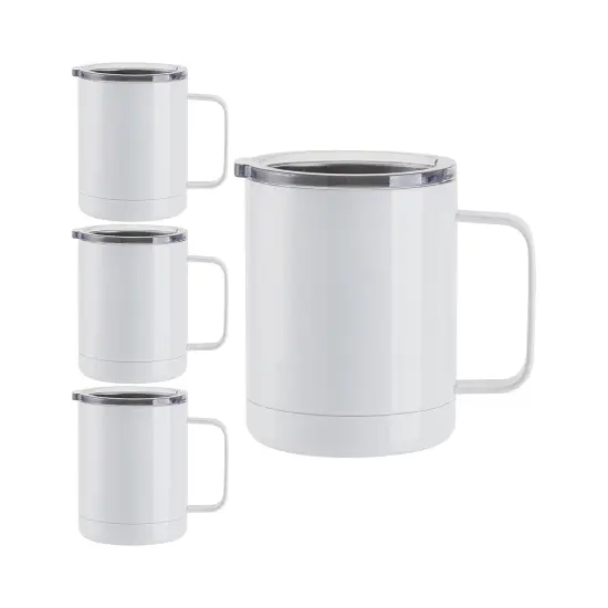 12oz Stainless Steel Sublimation Lidded Mugs - 4 Pack {1}