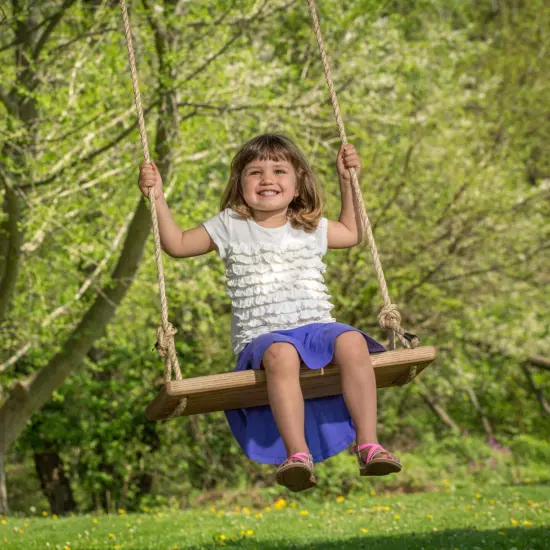 Lehman's Handmade Wooden Tree Swing - Vintage Style Rectangular Seat, 25 x 7.5 inches {4}