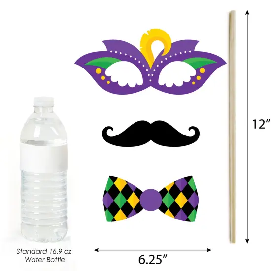 Big Dot of Happiness Colorful Mardi Gras Mask - Masquerade Party Photo Booth Props Kit - 20 Count {6}