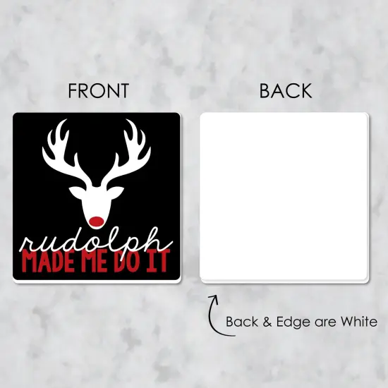 Big Dot of Happiness Prancing Plaid - Funny Reindeer Holiday and Christmas Party Decorations - Drink Coasters - Set of 6 {7}