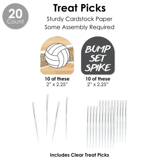 Big Dot of Happiness Bump, Set, Spike - Volleyball - Baby Shower or Birthday Party Favors and Cupcake Kit - Fabulous Favor Party Pack - 100 Pieces {7}