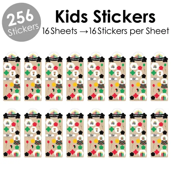 Big Dot of Happiness Happy Kwanzaa - Heritage Holiday Favor Kids Stickers - 16 Sheets - 256 Stickers {3}