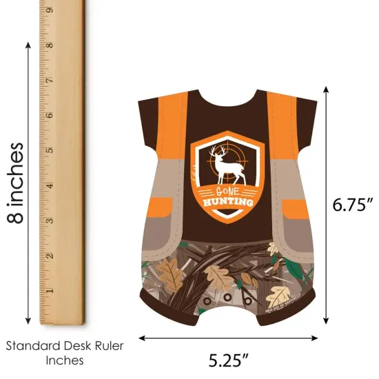 Big Dot of Happiness Gone Hunting - Picture Bingo Cards and Markers - Deer Hunting Camo Baby Shower Shaped Bingo Game - Set of 18 {6}