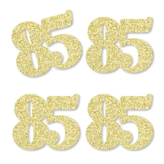 Big Dot of Happiness Gold Glitter 85 - No-Mess Real Gold Glitter Cut-Out Numbers - 85th Birthday Party Confetti - Set of 24 {1}