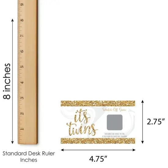 Big Dot of Happiness It's Twins - Gold Twins Baby Shower Game Scratch Off Cards - 22 Count {7}