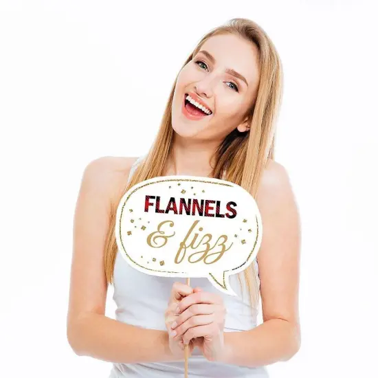 Big Dot of Happiness Funny Flannel Fling Before the Ring - Buffalo Plaid Bachelorette Party Photo Booth Props Kit - 10 Piece {3}