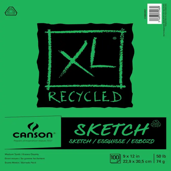 Canson XL Recycled Sketch Paper Pad 9"X12"-100 Sheets {1}