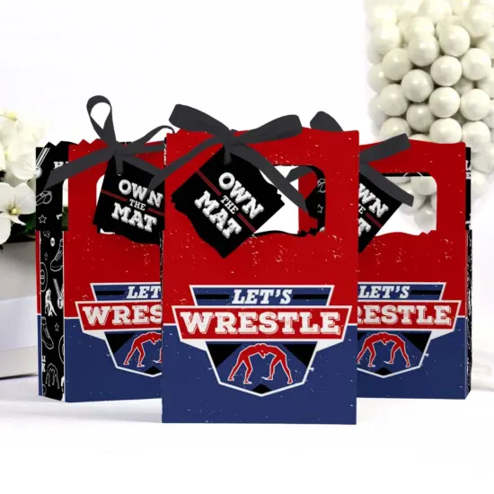 Big Dot of Happiness Own the Mat - Wrestling - Birthday Party or Wrestler Party Favor Boxes - Set of 12 {4}