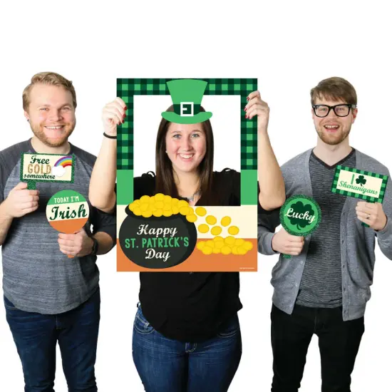 Big Dot of Happiness St. Patrick's Day - Saint Paddy's Day Party Selfie Photo Booth Picture Frame & Props - Printed on Sturdy Material {1}
