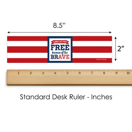 Big Dot of Happiness Happy Veterans Day - Patriotic Water Bottle Sticker Labels - Set of 20 {6}