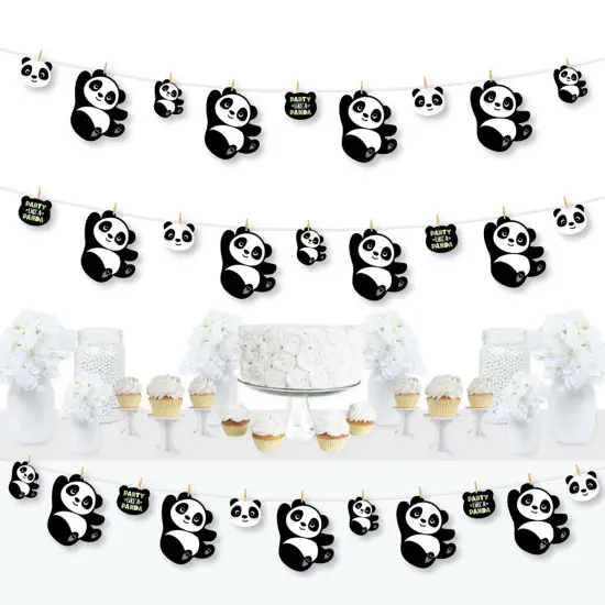 Big Dot of Happiness Party Like a Panda Bear - Baby Shower or Birthday Party DIY Decorations - Clothespin Garland Banner - 44 Pieces {1}