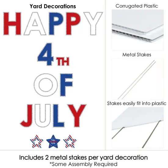 Big Dot of Happiness 4th of July - Yard Sign Outdoor Lawn Decorations - Independence Day Party Yard Signs - Happy 4th of July {6}