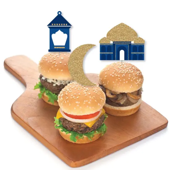 Big Dot of Happiness Ramadan - Dessert Cupcake Toppers - Eid Mubarak Clear Treat Picks - Set of 24 {4}