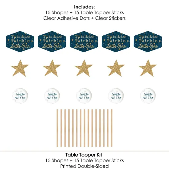 Big Dot of Happiness Twinkle Twinkle Little Star - Baby Shower or Birthday Party Centerpiece Sticks - Table Toppers - Set of 15 {7}