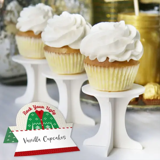 Big Dot of Happiness Ugly Sweater - Holiday and Christmas Party Tent Buffet Card - Table Setting Name Place Cards - Set of 24 {6}
