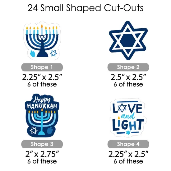 Big Dot of Happiness Hanukkah Menorah - Chanukah Holiday Party DIY Decorations - Clothespin Garland Banner - 44 Pieces {7}