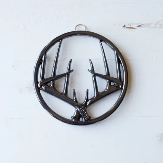 Lodge EC8AT18 Enamel Cast Iron Antler Trivet 8" Midnight Chrome {4}
