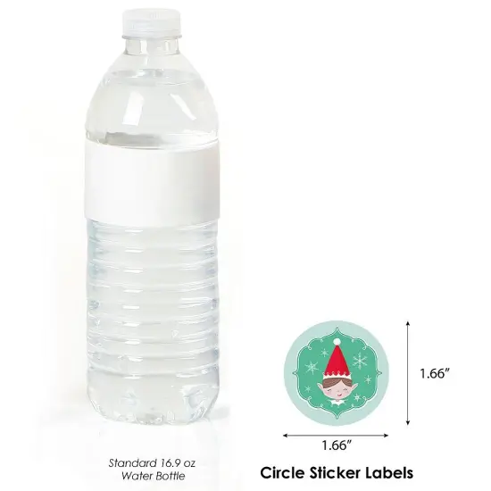 Big Dot of Happiness Elf Squad - Kids Elf Christmas and Birthday Party Circle Sticker Labels - 24 Count {4}