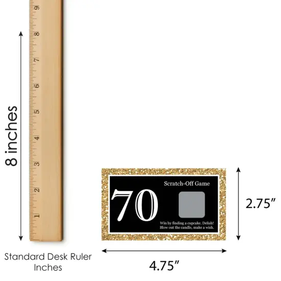 Big Dot of Happiness Adult 70th Birthday - Gold - Birthday Party Game Scratch Off Cards - 22 Count {7}