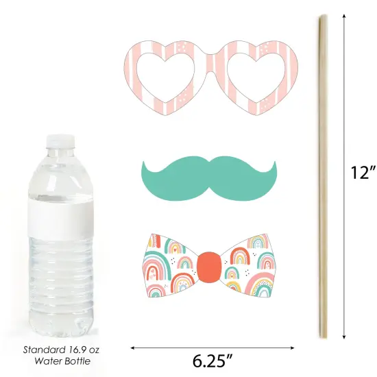 Big Dot of Happiness Hello Rainbow - Boho Baby Shower and Birthday Party Photo Booth Props Kit - 20 Count {6}